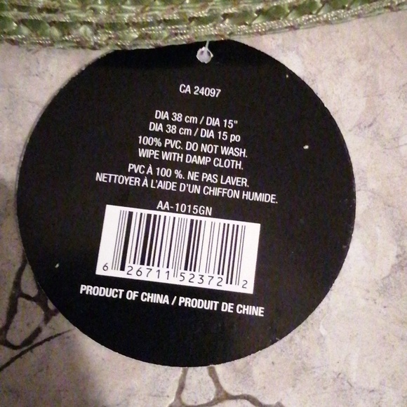 Cotton concepts vinyl placemats olive set - Picture 2 of 3